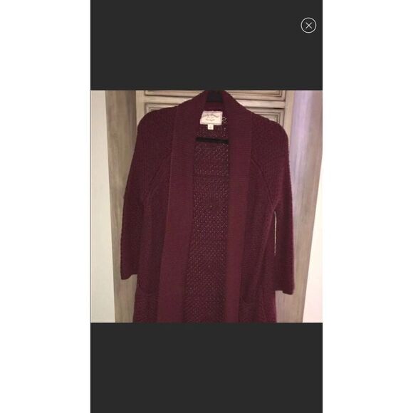 Lucky Brand maroon knit Cardigan size L - Picture 1 of 2